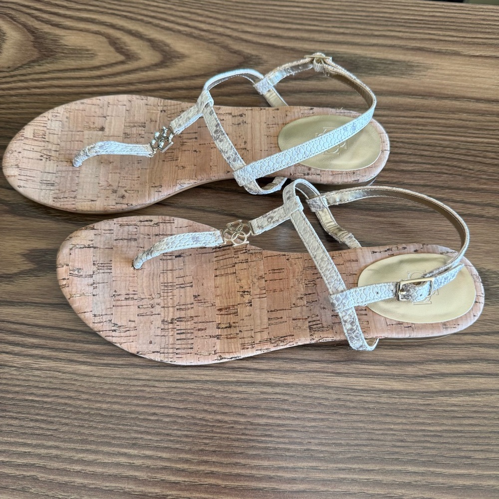 Ann Taylor Ladies Sandals-Cork Bottom Flats-Size 8M - Picture 3 of 11